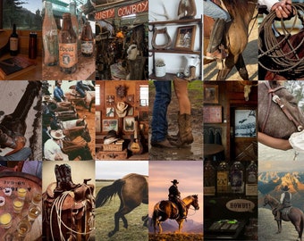 Western Photo Collage Kit, Cowgirl Room Decor (Digital Download)