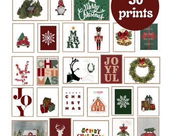 50 Vintage Weihnachts-Galeriedrucke: Feiertage - Wandkunst (Digitaler Download)