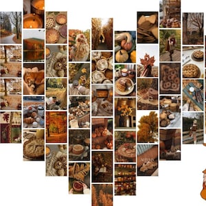 Kit collage da parete autunnale da 145 pezzi, decorazioni estetiche autunnali, stampe da parete di Halloween, decorazioni arancioni per dormitori e college, set di decorazioni da parete accoglienti, decorazioni da parete autunnali