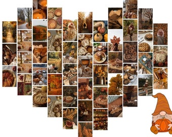 Autumn Wall Collage Kit, Vintage Pumpkin Decor (Digital Download)