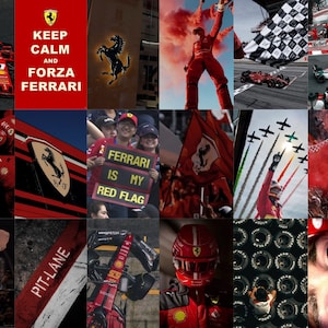 F1 Aesthetic Photo Collage, Ferrari Formula 1 Poster, Formula 1 Gift, F1 Wall Art, F1 Poster, F1 Digital Print, 160PCS Digital Download