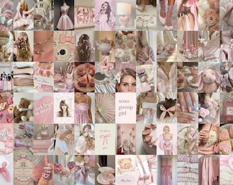 156 PCS Pink Coquette Wall Collage | Coquette Posters | Coquette Room Decor | Lana Del Rey | Dreamy Photo Prints | Pink Wall Collage