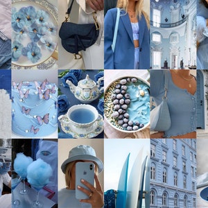 165 stk Küsten Enkelin Wand-Collage-Kit | Blaue Collage Bilder | Beachy Wanddekor | Zimmer Dekor Blau | Collage Wanddrucke