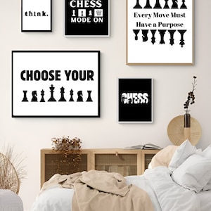 Chess Decor, Chess Poster, Chess Print, Chess Art, Chess Gift, Chess Lover gifts, Gift for Chess Player, Chess Printable