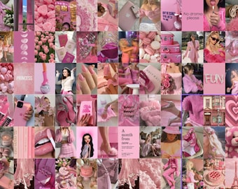 Pink Y2K Wall Collage Kit, Boujee Room Decor (Digital Prints)
