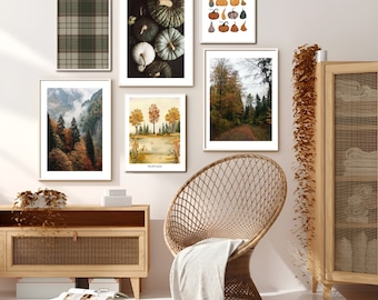 Warm Autumn Wall Art Prints: Fall Decor Set of 7 (Digital Download)