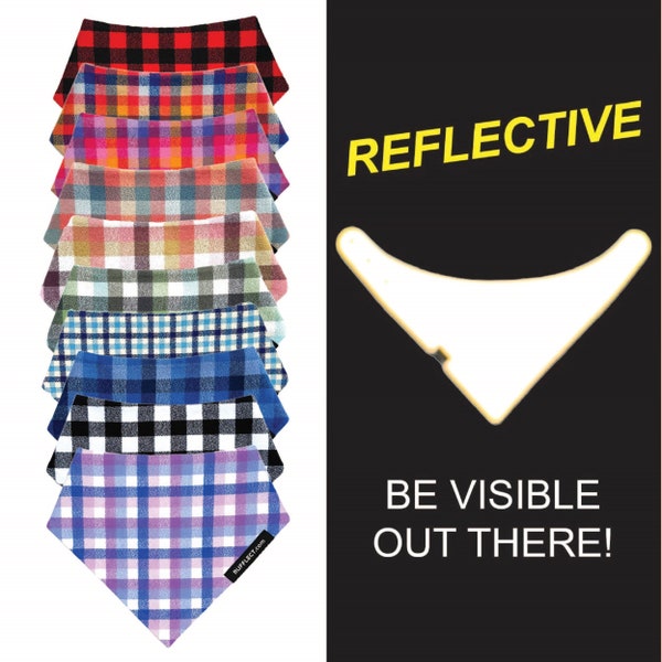 Flannel Plaid RUFFLECT® Reflective Dog Bandana