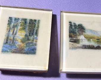 Miniature watercolours by Stanley A. Burchett  - signed