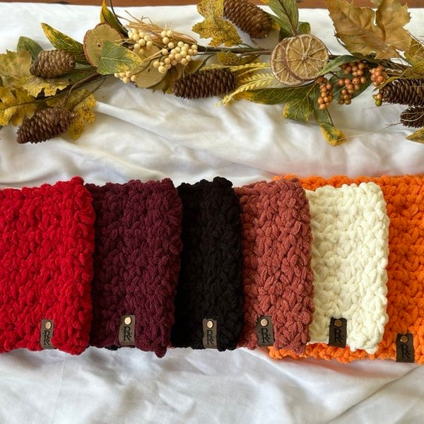 Handmade Crocheted Dog Neck Warmer, Chunky Chenille Scarf, Custom Colors