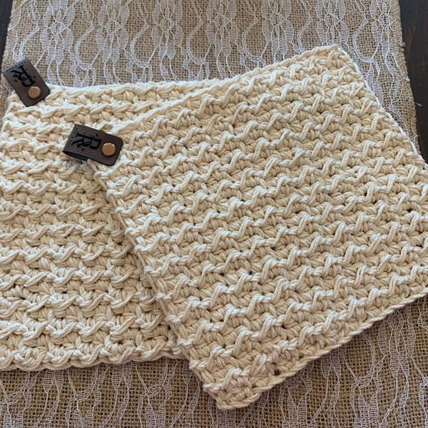 Handmade Crochet Pot Holders, Farmhouse Kitchen Decor, Set of 2