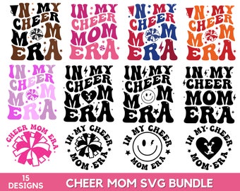 Pacote SVG Cheer Mom Era: Designs de camisetas para Cricut (download digital)