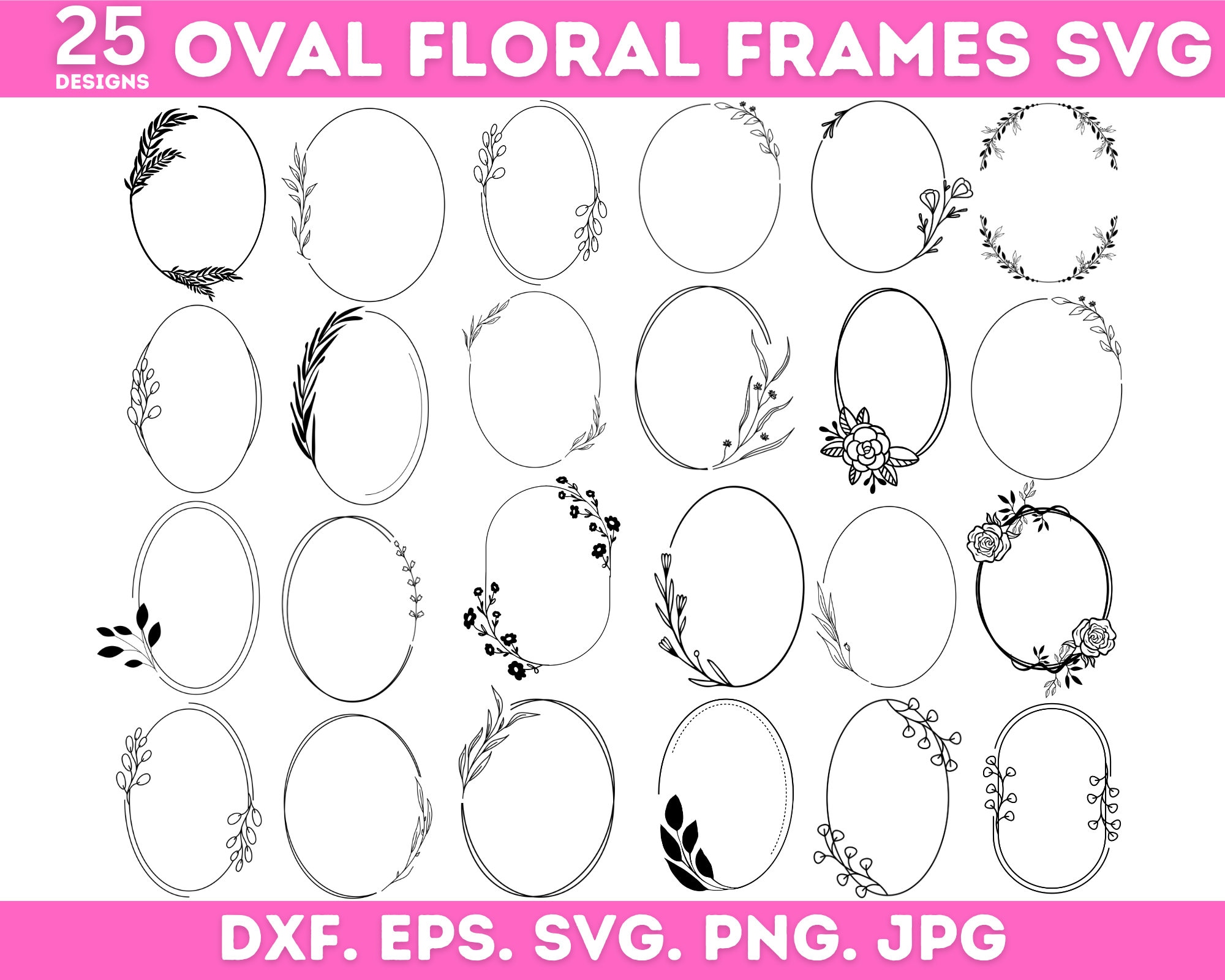 Vector de marco ovalado - Etsy México, image size:2000x1600