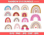 Rainbow Svg Bundle, Rainbow Png, Rainbow Clipart, Rainbow Cut File, Rainbow Svg, Rainbow Silhouette, Instant Download