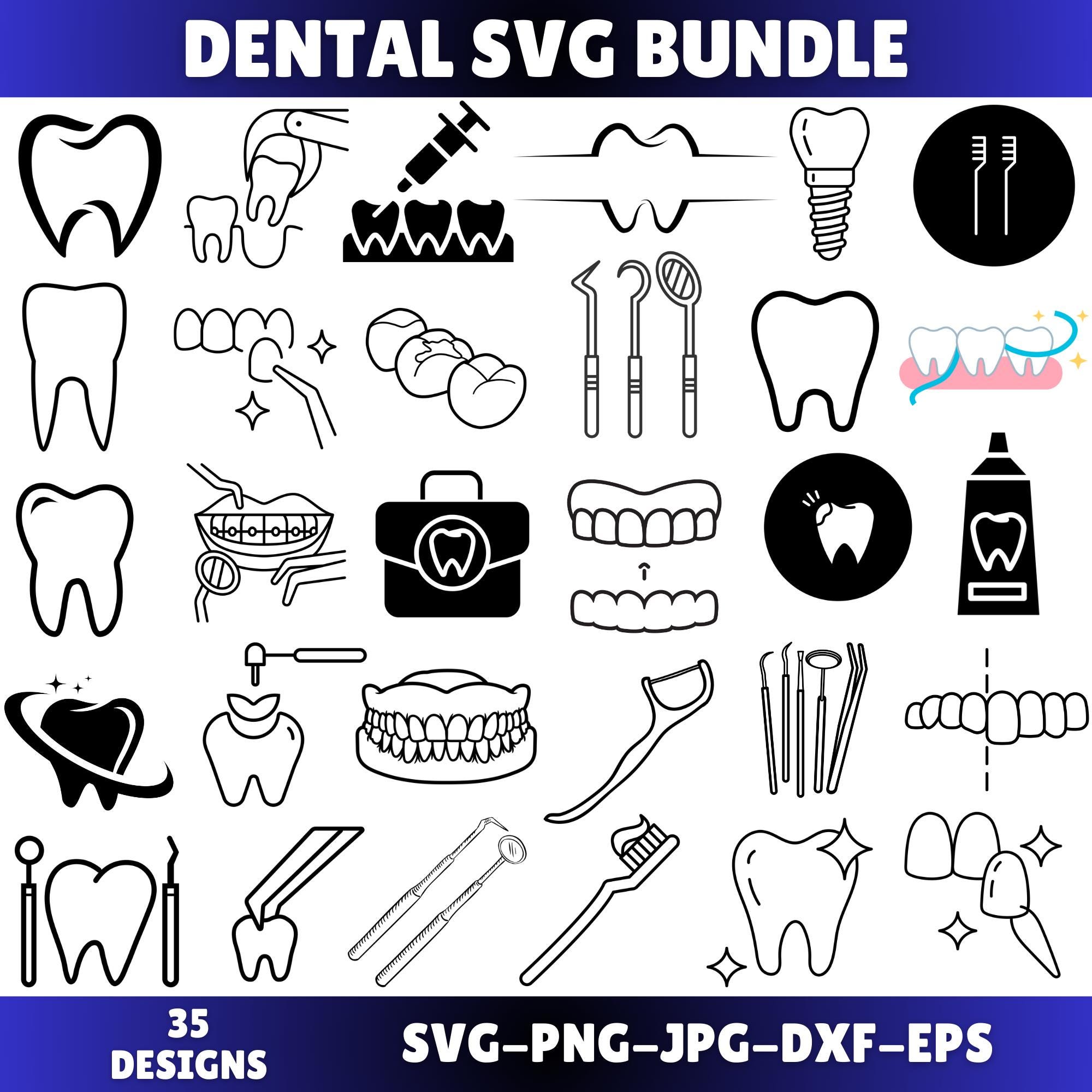 Dental SVG Bundle: Dentist & Hygienist Clipart (Instant Download)