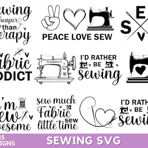 15+ Pacote de Costura Svg, Máquina de Costura Svg, Artesanato Svg, Máquina de Costura Png, Uso Comercial Svg, Svg para Camisas, Download Instantâneo, Silhueta
