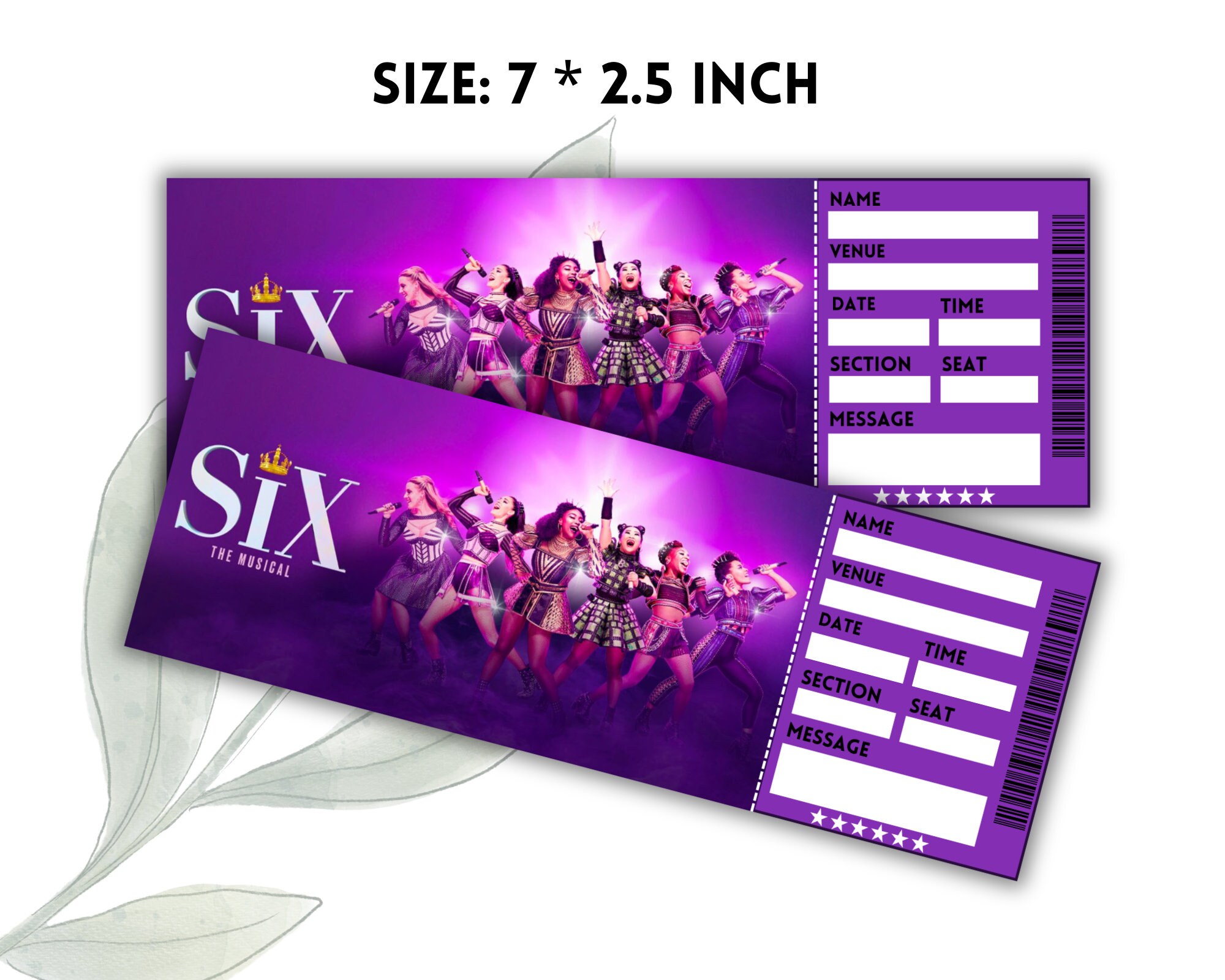 ブロックチケット 6冊セット① Editable Six Broadway Surprise Ticket, Theatre Ticket, Six