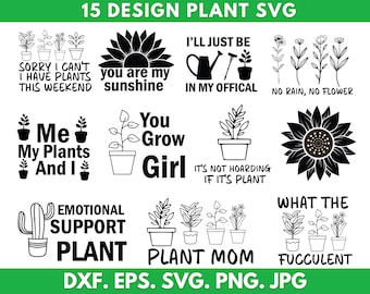 Plant Svg Bundle, Garden Svg Bundle, Plant Lover Svg, Plant Quotes Svg, Plant Mom Svg, Houseplant Svg, Funny Plant Svg, Gardening Svg Bundle