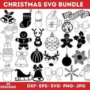 Christmas Svg Bundle, Christmas Elements Svg, Christmas Doodles Svg, Christmas Cut File, Christmas Trees Svg, Instant Download