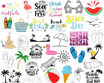 Strand-Svg-Bundle, Strand Clipart, Strand Png, Sommer-Svg, Palme-Svg, Strandleben-Svg, Sommer-Shirt-Svg, Cricut-Schnitt-Dateien, sofortiger Download
