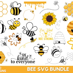 Bee Svg Png Bundle, Bee Png Bundle, Bee Cut Files, Honeycomb Svg, Svg Files For Cricut, Bee Clipart, Honey Bee Svg, Honey Svg, Queen Bee Svg