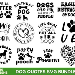 Hund Zitate SVG-Bundle, Hunde-Liebhaber-Svg, Hund Mama Png, Schädel-Svg-Dateien für Cricut, lustiger Hund Schädel, Hund Clipart, sofortiger Download, Silhouette