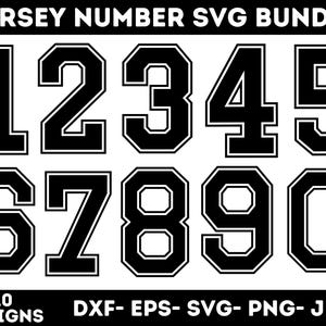 Jersey Numbers Svg Png Bundle, Numbers Svg, Jersey Numbers, Football Numbers Svg, Numbers Png, Instant Download, Silhouette