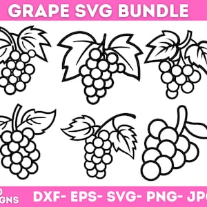Grape Svg Bundle, Fruit Svg, Grapefruit Svg Png, Wine Grapes Svg, Grape Cricut, Grape Vector, Grape Silhouette, Instant Download, Cricut