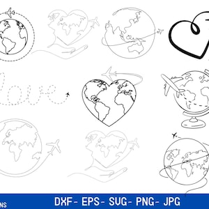 Airplane Svg,Travel Svg, Airplane Silhouette, Love Travel, Airplane Bundle Svg Png Clipart, Plane Route Heart Path Svg, Cricut,Aeroplane Svg