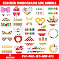 Teacher Monogram Svg Bundle, Teacher Name Svg, Teacher Split Monogram Svg, Teacher Shirt Svg, Teacher Life,Teacher Gift Svg,Instant Download product logo