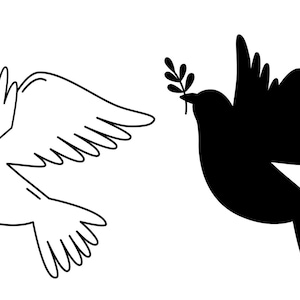 Pigeon Svg Png, Pigeon Png, Dove Of Peace Svg, Bird Svg, Dove Clipart, Pigeon Silhouette, Svg Files For Cricut, Instant Download