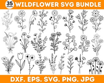 Wildblumen geschnitten Datei, Wildblumen Schmuck, Strauß geschnitten Datei, Sofort Download