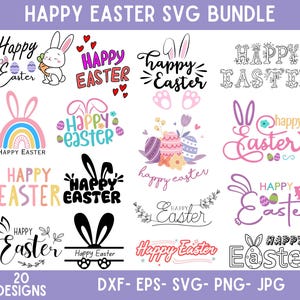 Glad påsk Svg-paket, påsk Svg, påsk Png-paket, påsk Hunting Squad Svg, påsk för barn, påsktröja Svg, direktnedladdning