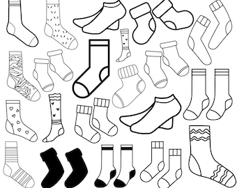 Socks Svg Bundle, Socks Png, Socks Clipart, Clothing Svg, Fashion Socks Png, Svg Files For Cricut, Clothing Png, Instant Download,Silhouette