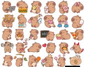 32 Cute Capybara Svg Bundle, Capybara Png Bundle, Capybara Dxf, Capybara Clipart, Capybara Cricut, Vector Files, Instant Download,Animal Png