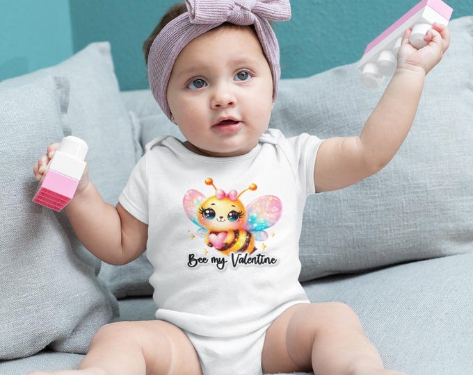 Cute Bee My Valentine Baby Onesie, Baby Shower Gift, Infant Valentine Outfit, Adorable Newborn Clothing, Spring Baby Apparel, Cute Bee Gift
