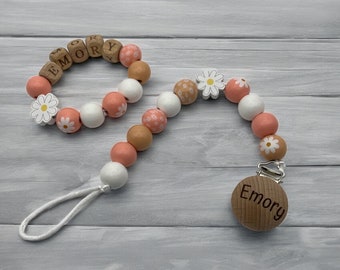 Mothers Day Special! Pacifier Clip and Bracelet personalized. Great Gift!