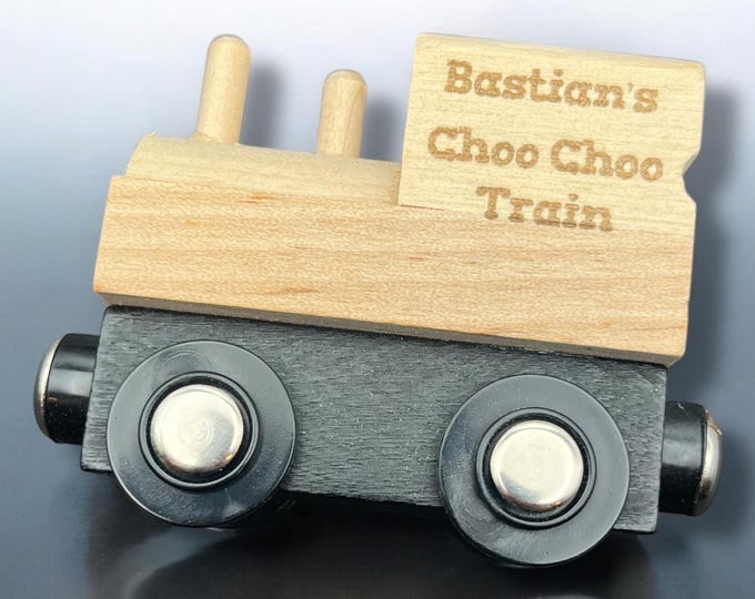 Wood Toy Train for wood tracks with magnets and name personalization Christmas gift
