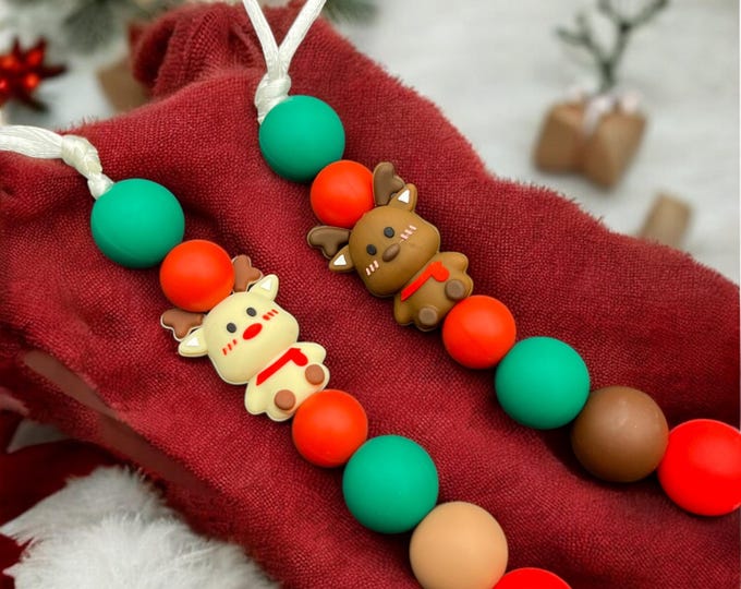 Personalized Reindeer Pacifier Clip, Beechwood Baby Shower Gift