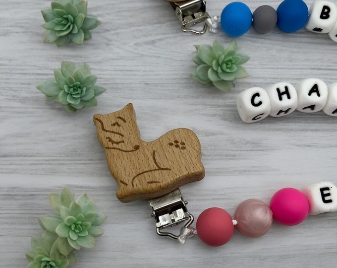 Personalized Pacifier Clip pink, baby girl, baby shower gift