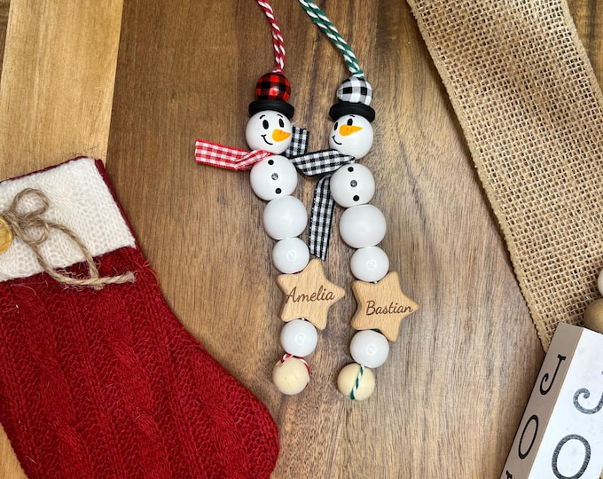 Christmas Ornament Snowman, personalized with name