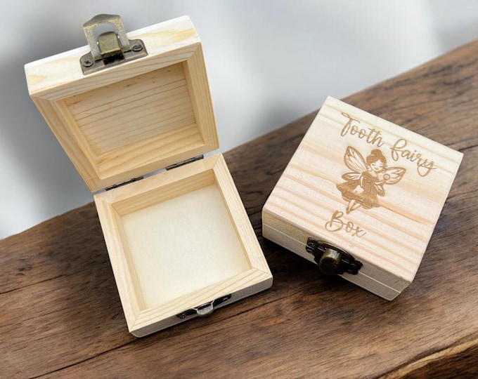 Engraved Tooth Fairy Keepsake Box, Baby Teeth Organizer