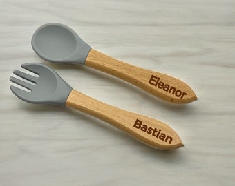 Baby spoon and fork personalized. Baby shower gift, baby led weaning, baby’s 1st birthday