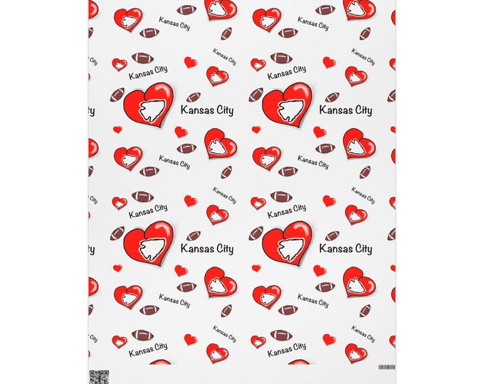 Kansas City Football Wrapping Paper: Chiefs Game Day Gift Wrap