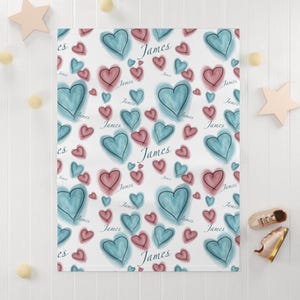 Whimsical Heart Baby Blanket: Soft Fleece Nursery Throw
