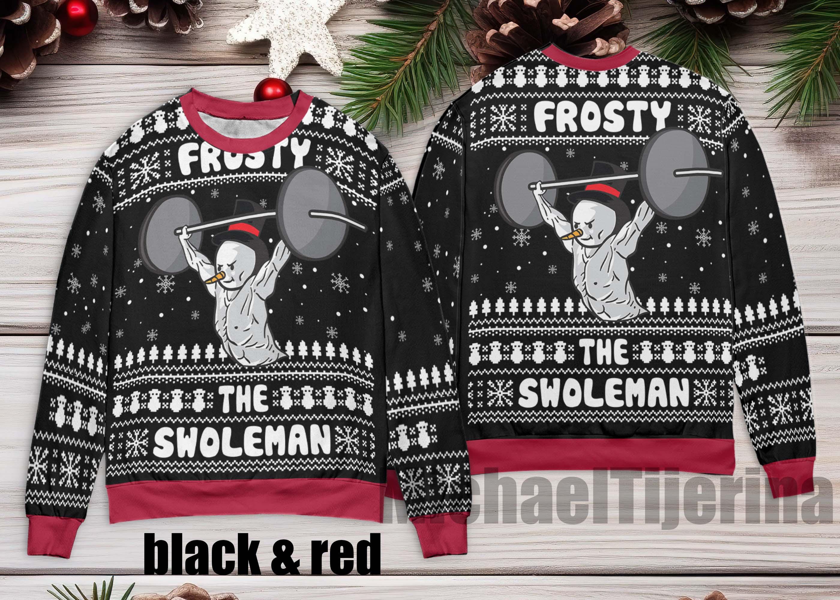 Discover Frosty the Swoleman Christmas Ugly Sweater, Funny Gym Snowman Ugly Xmas Pullover Sweater, Fitness Holiday Sweater Xmas, Gift For Men Women