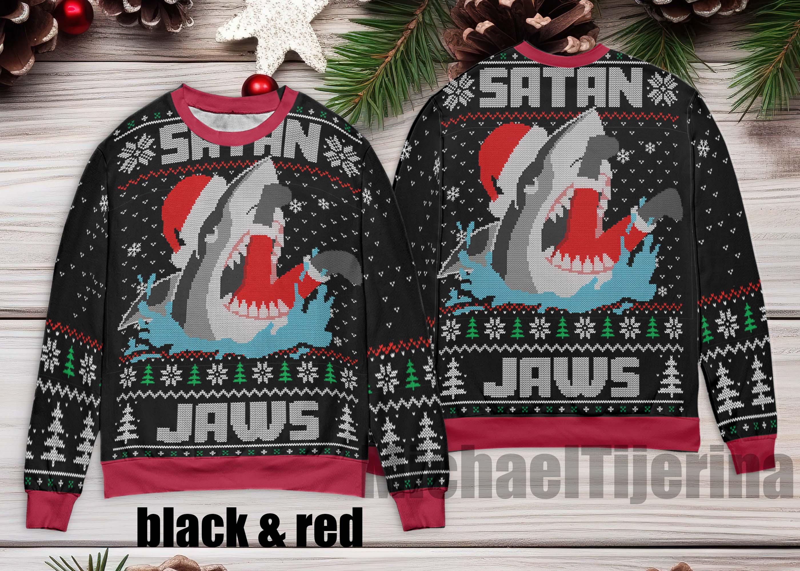 Discover Santa Jaws Shark Men's Ugly Sweater Ugly Sweater, Santa Jaw Christmas Sweater, Funny Sweater for Family, Christmas Ugly Sweater