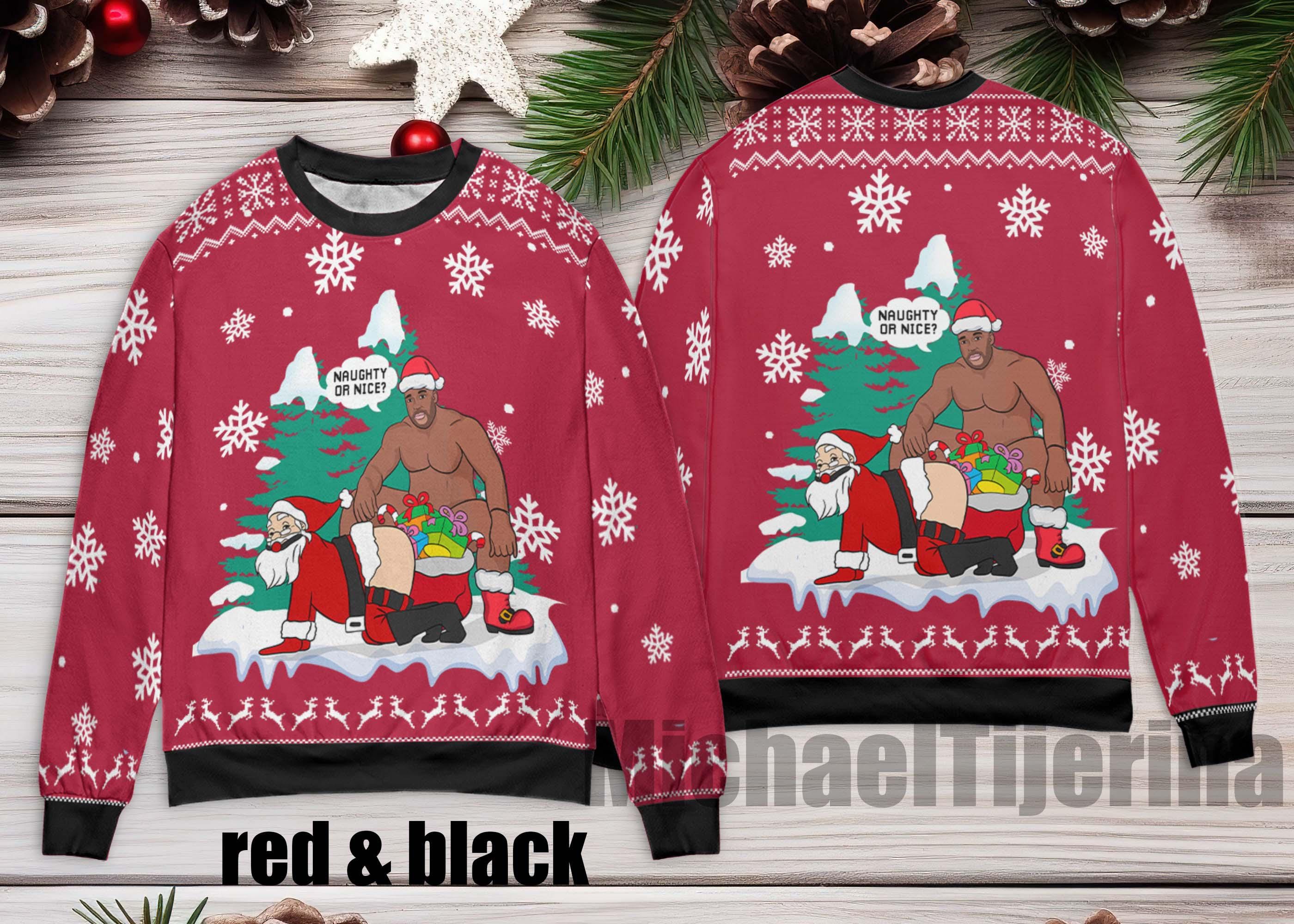 Discover Flirting Barry Wood Santa Ugly Christmas Sweater, Santa Barry Wood Funny Sweater for Family, Barry Wood Christmas Ugly Sweater