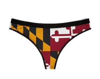 Tangas con la bandera de Maryland para mujer, lencería cómoda, ropa interior única para ella, regalos para ella, moda de verano