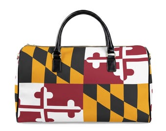 Maryland Flag Faux Leather Travel Bag | State Flag Duffle