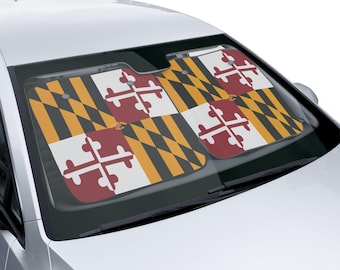 Maryland Flag Car Sun Shade State Flag Sunshade for Windshield